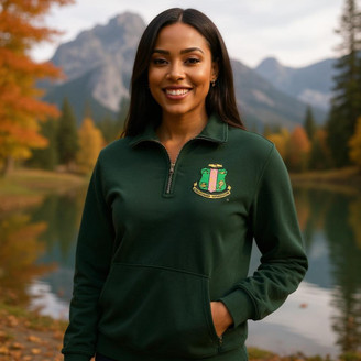 DISCOUNT-Alpha Kappa Alpha Emblem 1/4 Zip Pullover