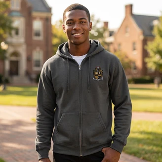 DISCOUNT-Alpha Phi Alpha Emblem Full Zippered Hoodie