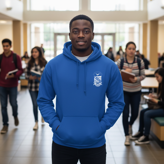 DISCOUNT-Phi Beta Sigma Crest - Shield Emblem Hooded Sweatshirt