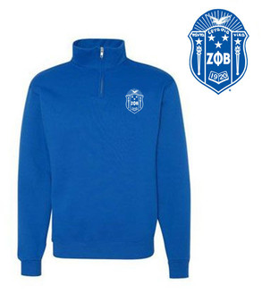  DISCOUNT-Zeta Phi Beta Crest  1/4 Zip Pullover 