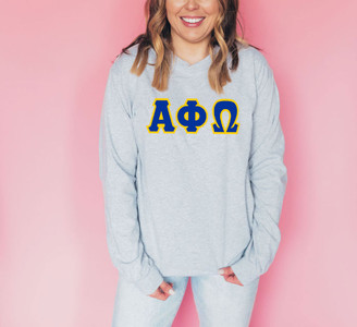 DISCOUNT Alpha Phi Omega Lettered Long Sleeve Tee