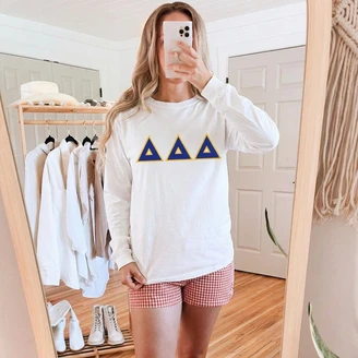 SUPER DISCOUNT Block Lettered Long Sleeve Shirt