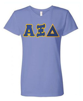 DISCOUNT- Lettered Sorority V-Neck tee