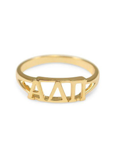 TCS Alpha Delta Pi Gold Plated Letter Ring 