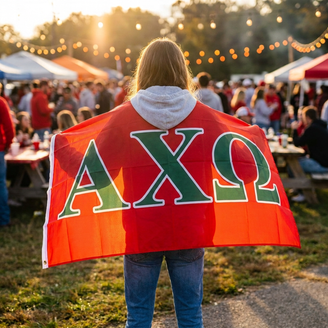 Alpha Chi Omega Big Greek Letter Flag