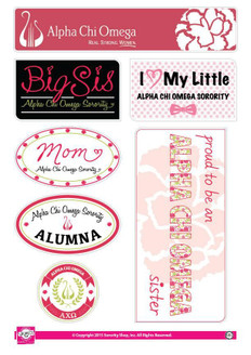 Alpha Chi Omega Family Sticker Sheet