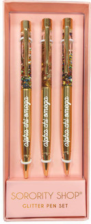 Sorority Shop Alpha Chi Omega Glitter Pens (Set of 3) 