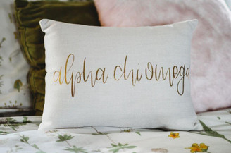 Sorority Shop Alpha Chi Omega Gold Imprint Throw Pillow 