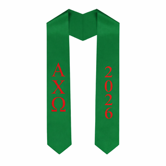 Alpha Chi Omega Greek Lettered Graduation Sash Stole With Year - Best Value