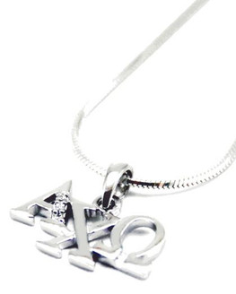 Alpha Chi Omega Horizontal Lavaliere with Lab-Created Diamonds