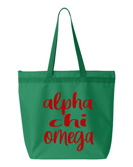 Alpha Chi Omega Script Tote Bag