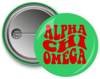 Greekgear Alpha Chi Omega Bulky Text Button 