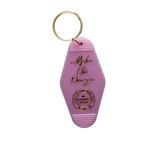 Sorority Shop Alpha Chi Omega Vintage Motel Keychain 