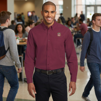 DISCOUNT-Alpha Chi Rho Crest - Shield Long Sleeve Oxford