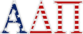  Alpha Delta Pi American Flag Greek Letter Sticker - 2.5" Tall 