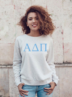  Alpha Delta Pi Greek Lettered Crewneck Sweatshirt 