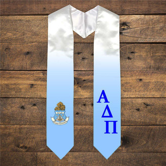  Alpha Delta Pi Extra Fancy Diagonal Greek Graduation Stole W Crest 