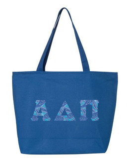  Alpha Delta Pi Greek Letter Zipper Tote 