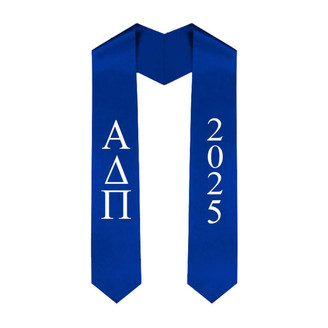  Alpha Delta Pi Greek Lettered Graduation Sash Stole With Year - Best Value 