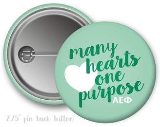 Greekgear Alpha Epsilon Phi Many Hearts One Purpose Button 