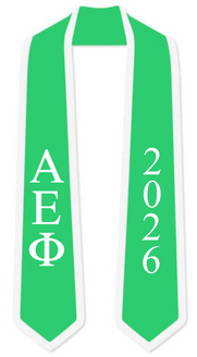 Alpha Epsilon Phi Graduation Sash Stole w/ Year