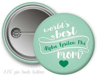 Greekgear Alpha Epsilon Phi World's Best Mom Button 