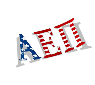 Alpha Epsilon Pi American Flag Greek Letter Sticker - 2.5" Tall