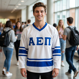 DISCOUNT-Alpha Epsilon Pi Breakaway Lettered Hockey Jersey