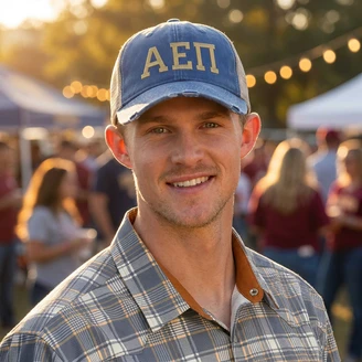 Alpha Epsilon Pi Distressed Trucker Hat