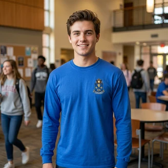 DISCOUNT-Alpha Epsilon Pi Fraternity Crest - Shield Longsleeve Tee