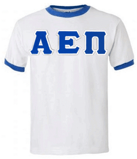  DISCOUNT- Alpha Epsilon Pi Lettered Ringer Shirt 