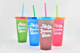 Sorority Shop Alpha Gamma Delta Color Changing Cups (Set of 4) 
