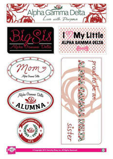 Sorority Shop Alpha Gamma Delta Family Sticker Sheet 