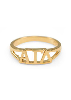 TCS Alpha Gamma Delta Gold Plated Letter Ring 