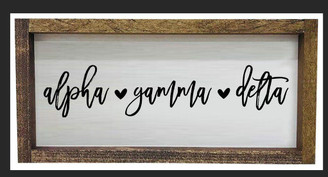 Sorority Shop Alpha Gamma Delta Script Wooden Signs 