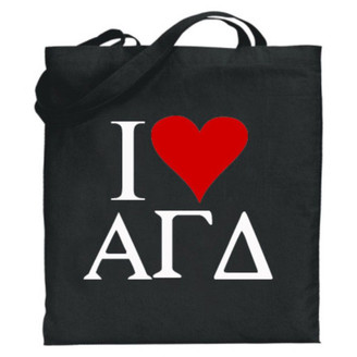 Alpha Gamma Delta I Love Tote Bags