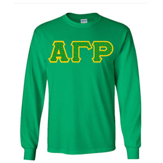  Alpha Gamma Rho Fraternity Crest - Shield Twill Letter Longsleeve Tee 