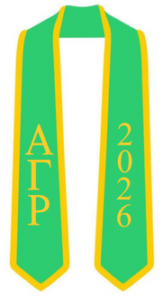 Alpha Gamma Rho Graduation Sash Stole w/ Year