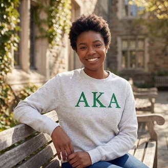 Alpha Kappa Alpha Arched Greek Lettered Crewneck Sweatshirt