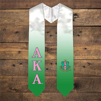 Alpha Kappa Alpha Extra Fancy Simple Greek Graduation Stole W Crest