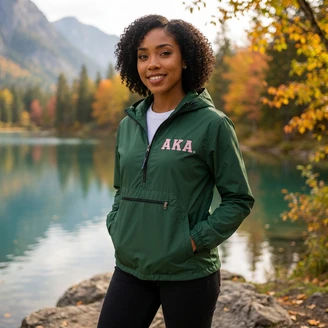 Alpha Kappa Alpha Tackle Twill Lettered Pack N Go Pullover