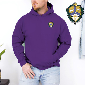  DISCOUNT-Alpha Kappa Lambda Crest - Shield Emblem Hooded Sweatshirt 