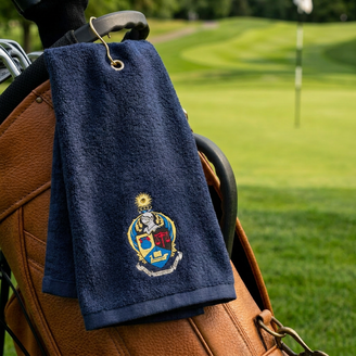DISCOUNT-Alpha Kappa Psi Crest - Shield Golf Towel