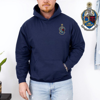  DISCOUNT-Alpha Kappa Psi Crest - Shield Emblem Hooded Sweatshirt 