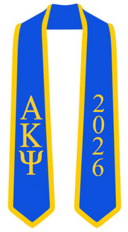 Alpha Kappa Psi Graduation Sash Stole w/ Year