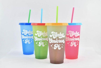 Sorority Shop Alpha Omicron Pi Color Changing Cups (Set of 4) 
