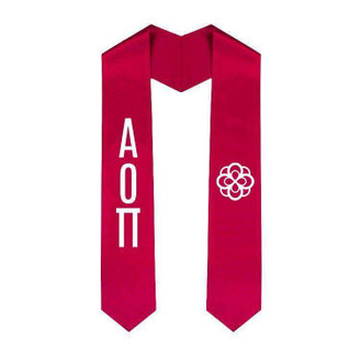 Alpha Omicron Pi Greek Lettered Graduation Sash Stole With Crest 