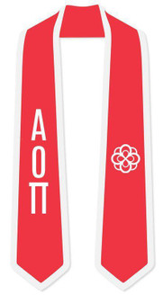  DISCOUNT-Alpha Omicron Pi Greek 2 Tone Lettered Graduation Sash Stole 
