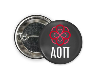 Greekgear Alpha Omicron Pi Black Mascot Button 