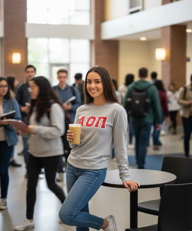 Alpha Omicron Pi Lettered Long Sleeve Shirt